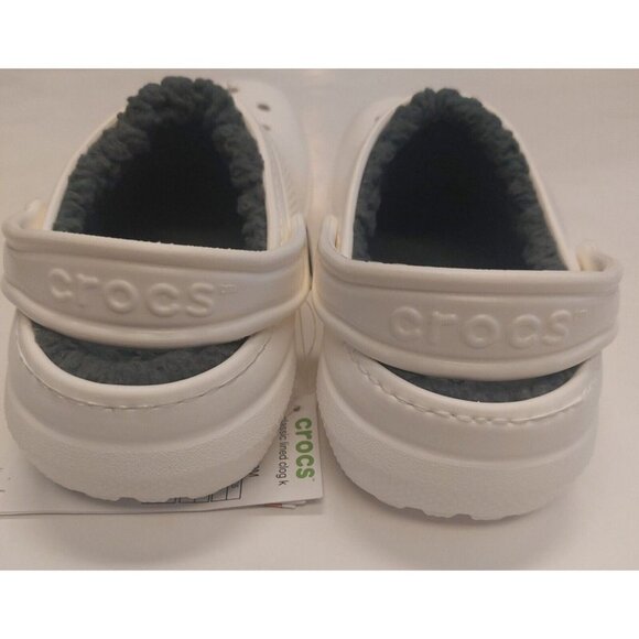 CROCS Kids Size J2 Classic Lined Clog K Lightweight Slip On Clogs Shoes White - Picture 6 of 8